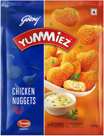 Godrej Yummiez Quality Chicken Nuggets 500g – Fast Prep, Tasty Non Veg Frozen Snack | frozen momos